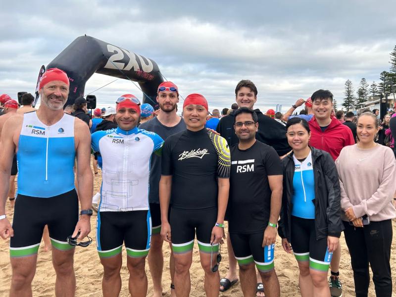 30 staff members from RSM's Melbourne office competed in the Melbourne Teams Corporate Triathlon, consisting of a 400m swim, 10k bike ride, and 4km run! 